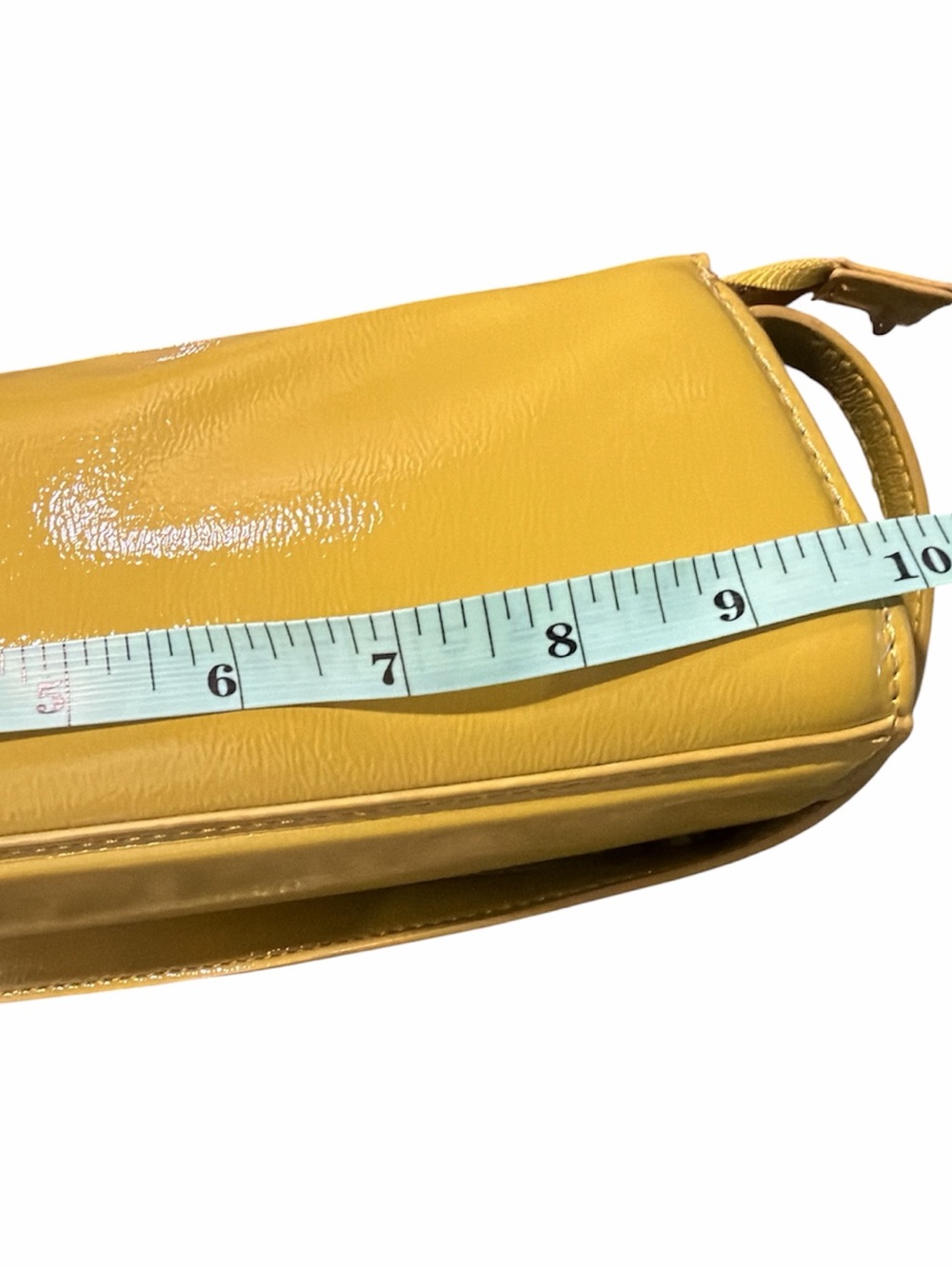 Zara Yellow Patent Crossbody Bag Adjustable Strap - Picture 3 of 3